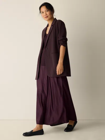 Eileen Fisher Washable Flex Ponte Long Blazer In Purple