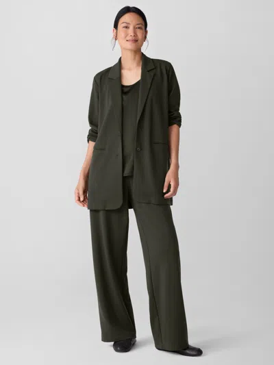 Eileen Fisher Washable Flex Ponte Long Blazer In Green