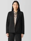 Eileen Fisher Washable Flex Ponte Notch Collar Blazer In Black