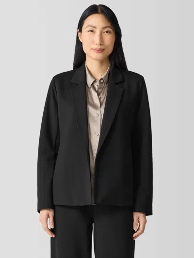 Eileen Fisher Washable Flex Ponte Notch Collar Blazer In Black
