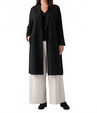 Eileen Fisher Washable Flex Ponte Notch Collar Blazer In Black