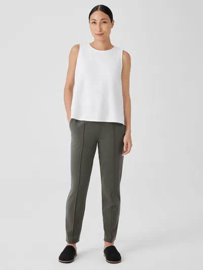 Eileen Fisher Washable Flex Ponte Pintuck Pant In Green