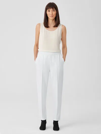 Eileen Fisher Washable Flex Ponte Pintuck Pant In White