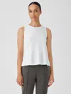 Eileen Fisher Washable Flex Ponte Round Neck Tank In White