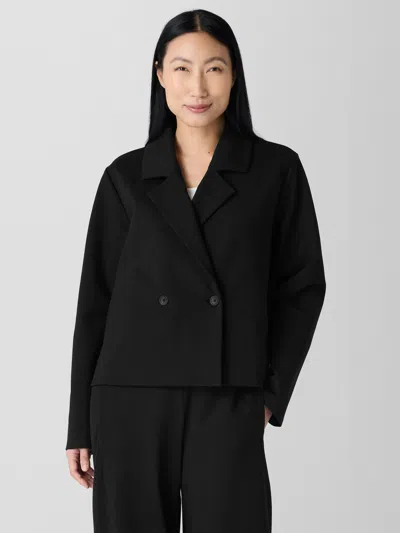 Eileen Fisher Washable Flex Ponte Short Blazer In Black