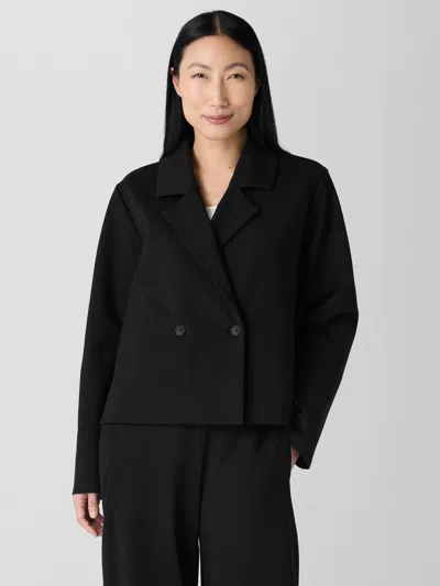 Eileen Fisher Washable Flex Ponte Short Blazer In Black