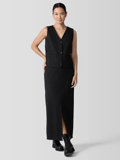 Eileen Fisher Washable Flex Ponte Skirt In Black