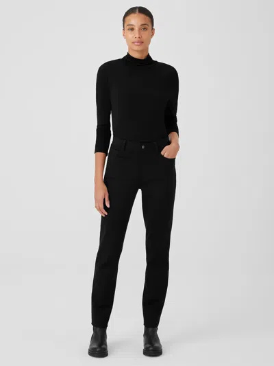 Eileen Fisher Washable Flex Ponte Slim Jean In Black