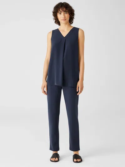 Eileen Fisher Washable Flex Ponte Slim Pant In Blue