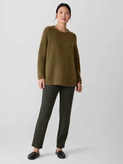 Eileen Fisher Washable Flex Ponte Slim Pant In Green