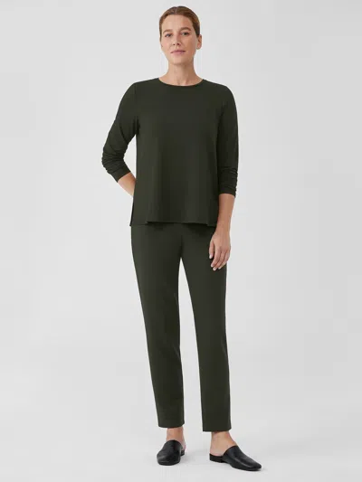 Eileen Fisher Washable Flex Ponte Slim Pant In Green