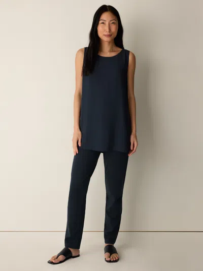 Eileen Fisher Washable Flex Ponte Slim Pant In Blue