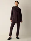 Eileen Fisher Washable Flex Ponte Slim Pant In Purple