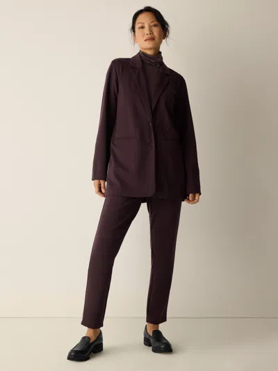 Eileen Fisher Washable Flex Ponte Slim Pant In Purple