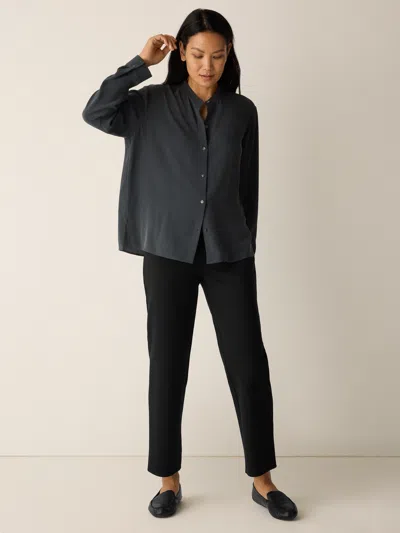 Eileen Fisher Washable Flex Ponte Straight Pant In Black