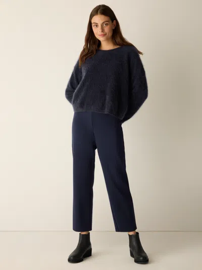Eileen Fisher Washable Flex Ponte Straight Pant In Blue