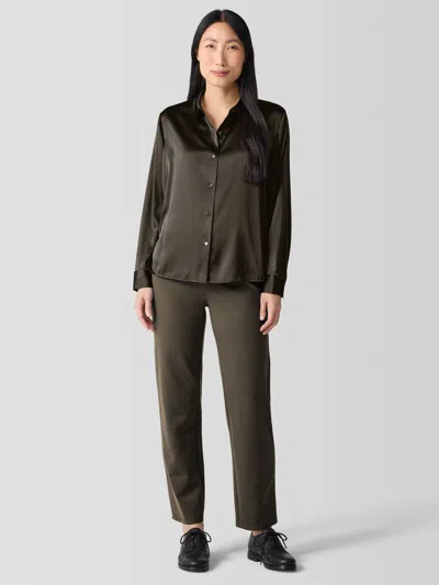 Eileen Fisher Washable Flex Ponte Straight Pant In Gray