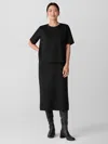 Eileen Fisher Washable Flex Ponte Straight Skirt In Black