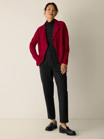 Eileen Fisher Washable Flex Ponte Tapered Trouser Pant In Black