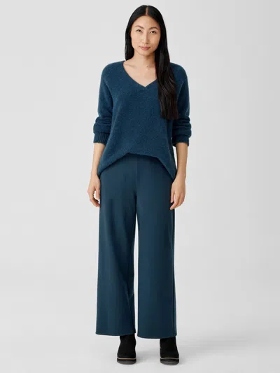 Eileen Fisher Washable Flex Ponte Wide-leg Pant In Blue