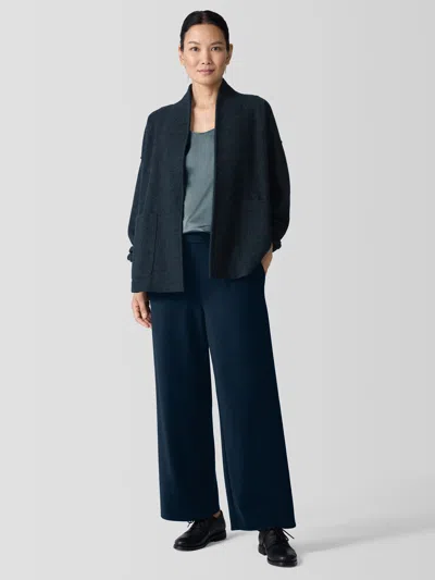 Eileen Fisher Washable Flex Ponte Wide-leg Pant In Blue