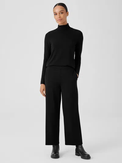 Eileen Fisher Washable Flex Ponte Wide-leg Pant In Black