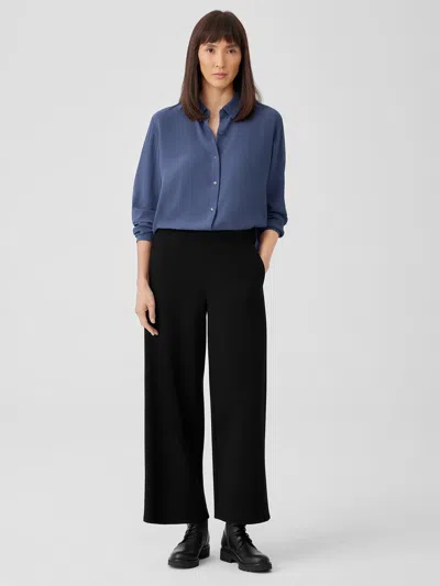 Eileen Fisher Washable Flex Ponte Wide-leg Pant In Black