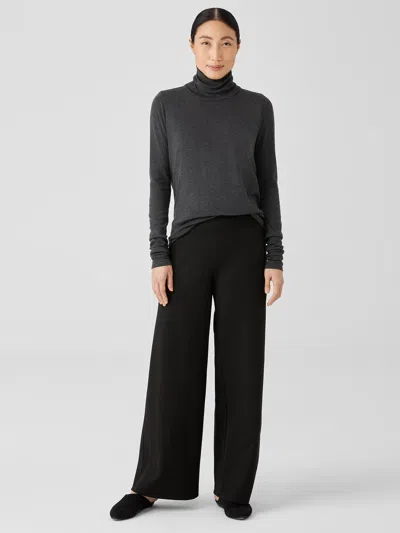 Eileen Fisher Washable Flex Ponte Wide-leg Pant In Black