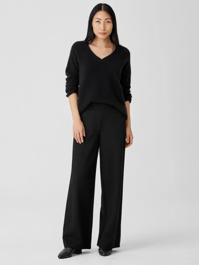 Eileen Fisher Washable Flex Ponte Wide-leg Pant In Black