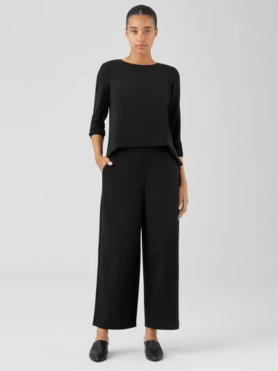 Eileen Fisher Washable Flex Ponte Wide-leg Pant In Black