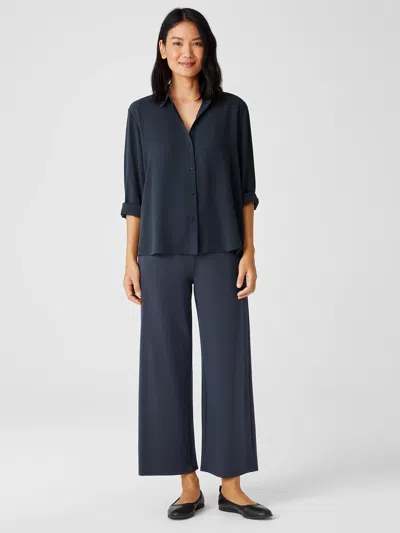Eileen Fisher Washable Flex Ponte Wide-leg Pant In Blue