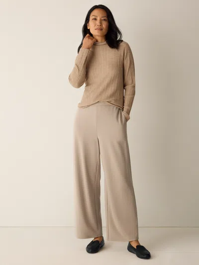 Eileen Fisher Washable Flex Ponte Wide-leg Pant In Brown