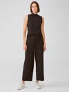 Eileen Fisher Washable Flex Ponte Wide-leg Pant In Brown