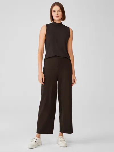 Eileen Fisher Washable Flex Ponte Wide-leg Pant In Brown