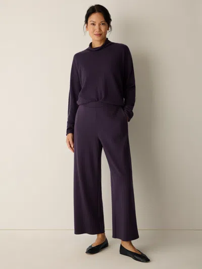 Eileen Fisher Washable Flex Ponte Wide-leg Pant In Purple