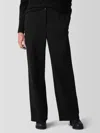 Eileen Fisher Washable Flex Ponte Wide Trouser Pants In Black
