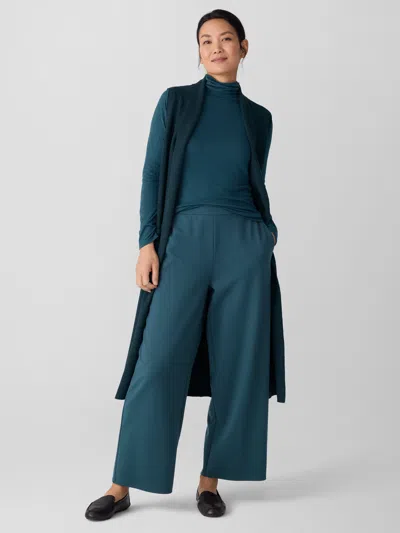 Eileen Fisher Washable Flex Ponte Wide-leg Pant In Green