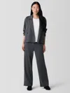 Eileen Fisher Washable Flex Ponte Wide Trouser Pant In Gray