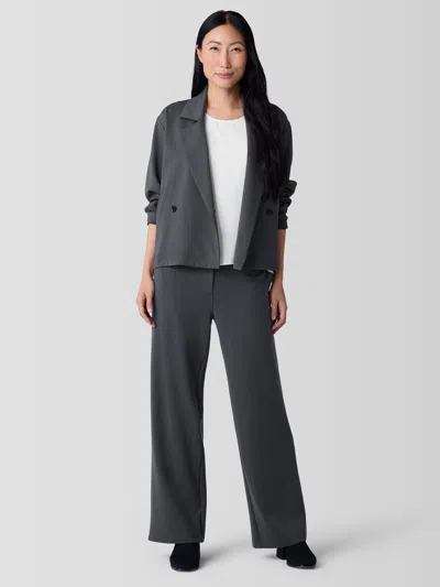 Eileen Fisher Washable Flex Ponte Wide Trouser Pant In Gray