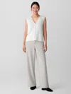 Eileen Fisher Washable Flex Ponte Wide Trouser Pant In Gray