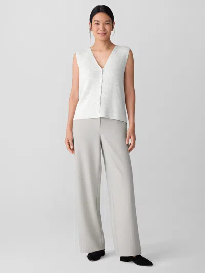 Eileen Fisher Washable Flex Ponte Wide Trouser Pant In Gray