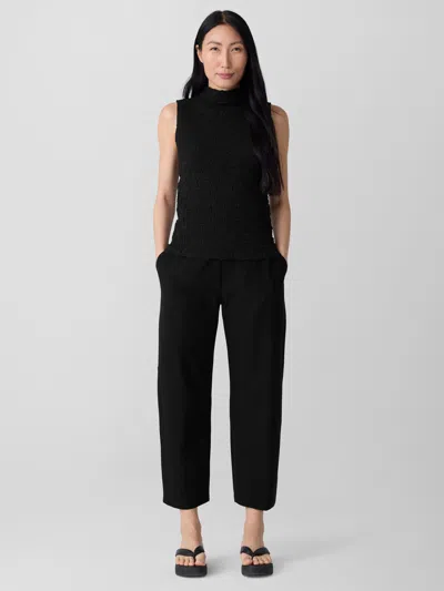 Eileen Fisher Washable Stretch Crepe Arch Pant In Black