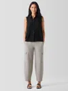 Eileen Fisher Washable Stretch Crepe Cargo Pant In Black
