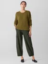 Eileen Fisher Washable Stretch Crepe Cargo Pant In Green