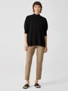 Eileen Fisher Washable Stretch Crepe High-waisted Pant In Black
