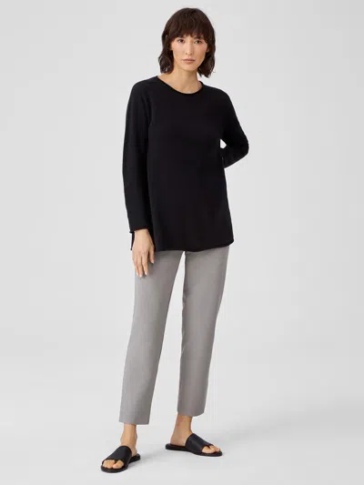 Eileen Fisher Washable Stretch Crepe High Waisted Pant In Black