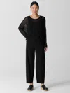 Eileen Fisher Washable Stretch Crepe Lantern Pant In Black