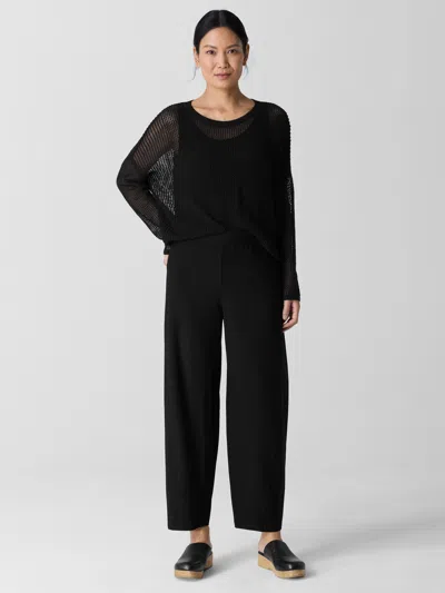 Eileen Fisher Washable Stretch Crepe Lantern Pant In Black