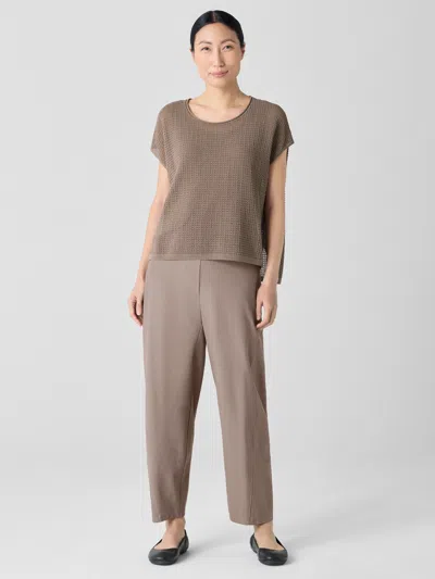 Eileen Fisher Washable Stretch Crepe Lantern Pant In Brown