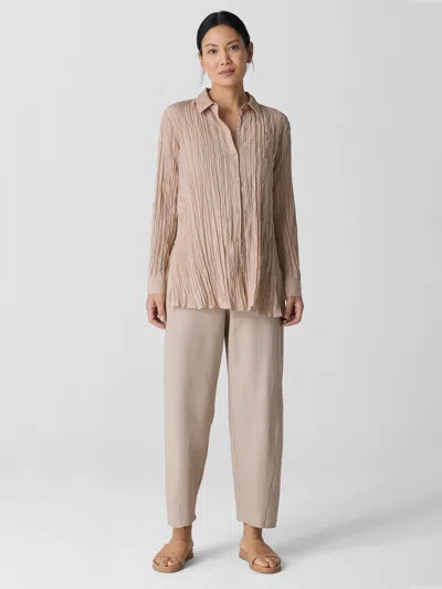 Eileen Fisher Washable Stretch Crepe Lantern Pant In Brown
